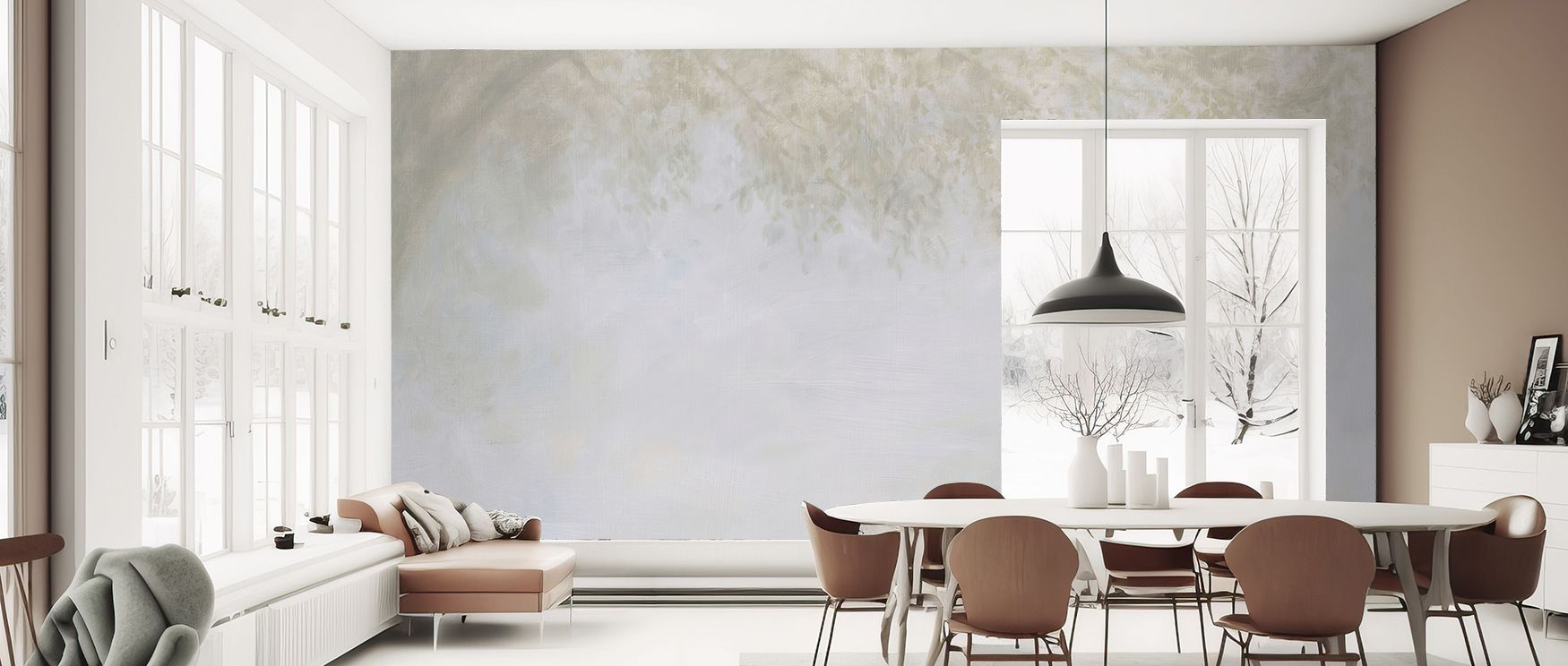 Inspired by quiet horizons, the Misty Morning Wallpaper balances delicate brightness with muted softness. It layers walls with mist-like imagery that feels serene, transforming interiors into calm sanctuaries. Perfect for bedrooms or office areas, it chan