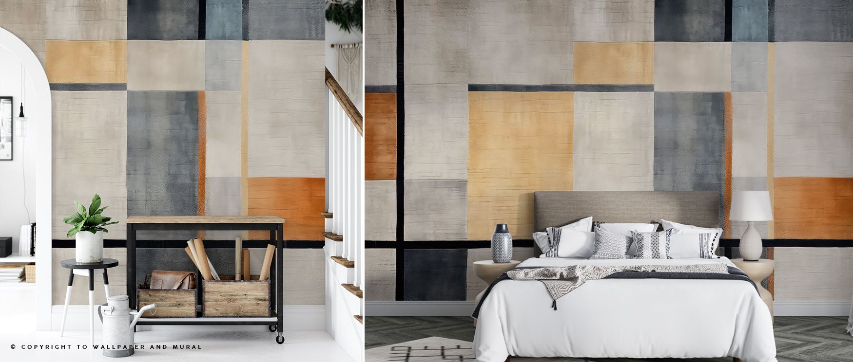 Bold yet refined, the Mondrisque No.2 Wallpaper captures attention with layered forms that feel dynamic and controlled. Each shape interacts gracefully, offering living rooms or offices design that elevates ambiance with creative rhythm and abstract balan