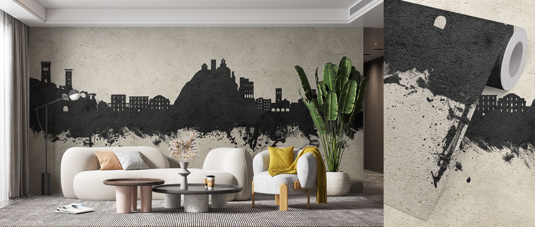 The Monterosso al Mare Italy Skyline Concrete Wallpaper layers architectural silhouettes in textured rhythm. Its imagery reflects cultural depth, enriching bedrooms or living rooms. The design offers atmosphere alive with sophistication, where heritage is