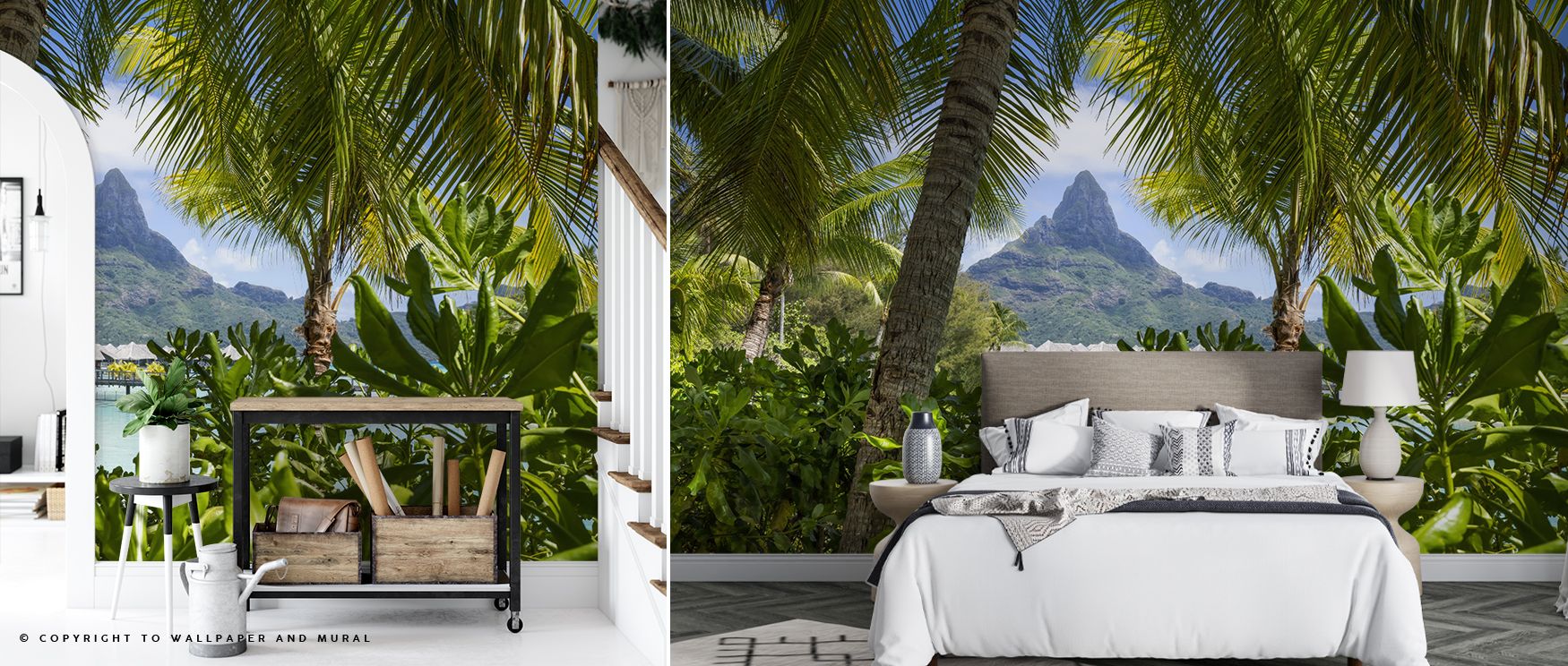 Rising peaks define the Mount Otemanu Framed Wallpaper, where tonal contrasts capture calm rhythm. Its imagery enriches living rooms or bedrooms, creating atmosphere filled with harmony. Interiors gain serenity and balance, as walls reflect natural grande