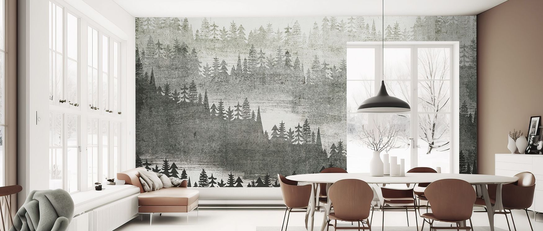 Natural rhythm flows across the Mountainscape Silver Wallpaper, where imagery conveys calm strength. Its design enriches living rooms or bedrooms, creating atmosphere alive with serenity. Interiors gain composure, turning walls into scenic reflections of 