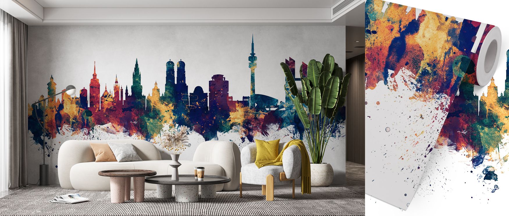 Munich Skyline Blue & Bronze Wallpaper layers tones across cultural landmarks, where forms suggest elegance. Its design enriches bedrooms or living rooms, creating atmosphere filled with sophistication. Interiors resonate with composure, as walls become c