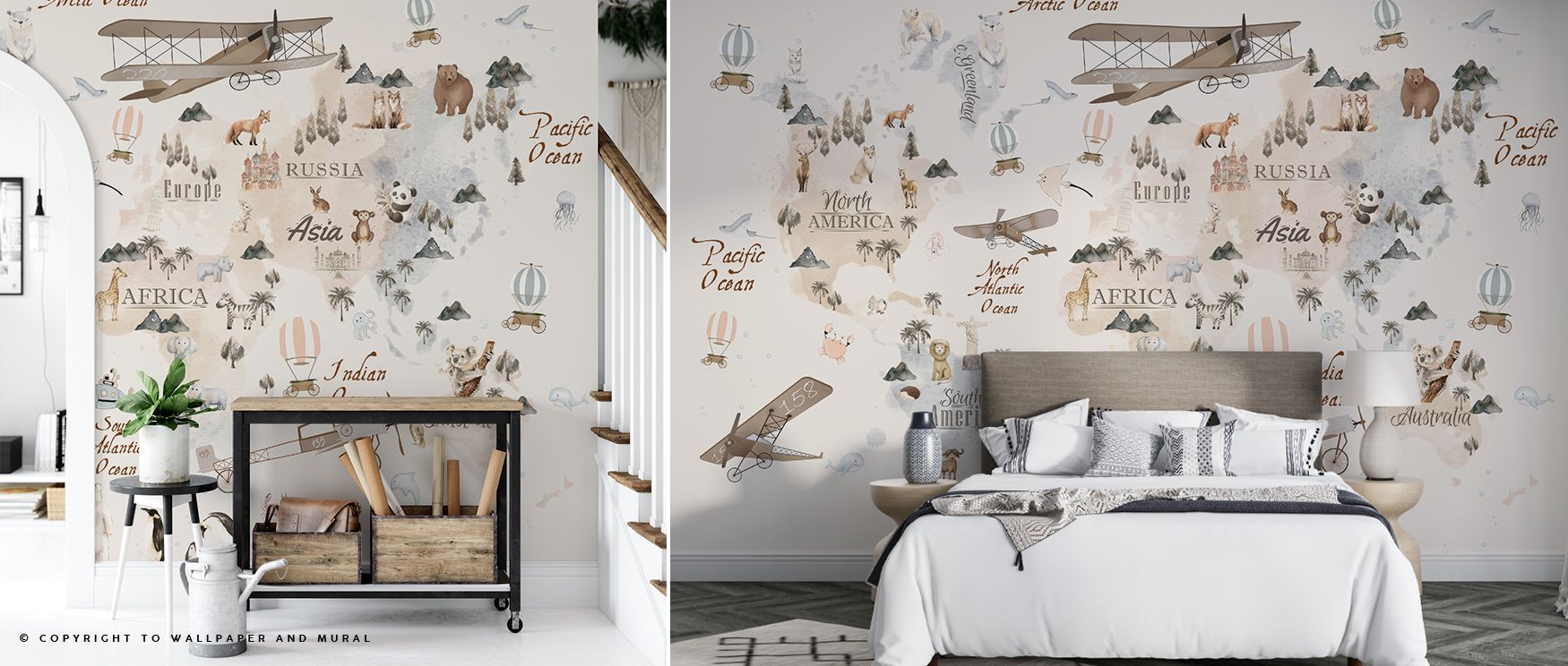 Educational charm flows through the My First World Map Wallpaper, where patterns suggest exploration. Its imagery enriches children’s bedrooms or playrooms, creating atmosphere filled with delight. Walls resonate with curiosity, turning interiors into spa