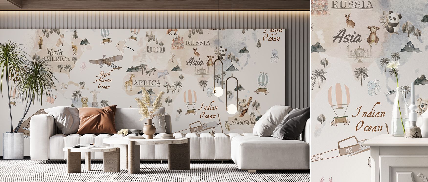 Across its details, the My First World Map Wallpaper conveys joy. Its imagery reflects adventure, enriching playrooms or nurseries. Interiors gain atmosphere alive with discovery, turning walls into vibrant reflections of imagination and timeless spirit o