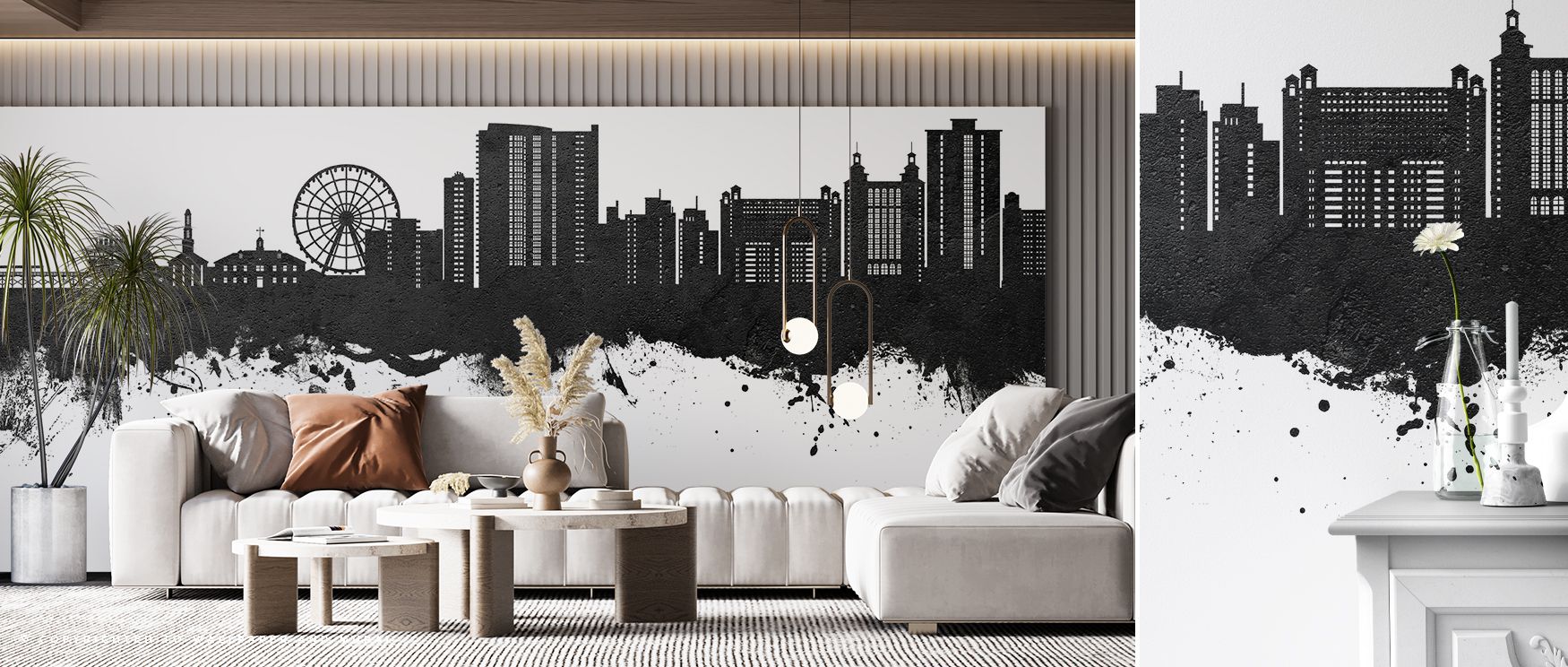 Myrtle Beach South Carolina Skyline Black & White Wallpaper reflects sophistication through minimal contrasts, where silhouettes create composure. Its imagery enriches bedrooms or living rooms, offering atmosphere alive with calm rhythm. Interiors gain re