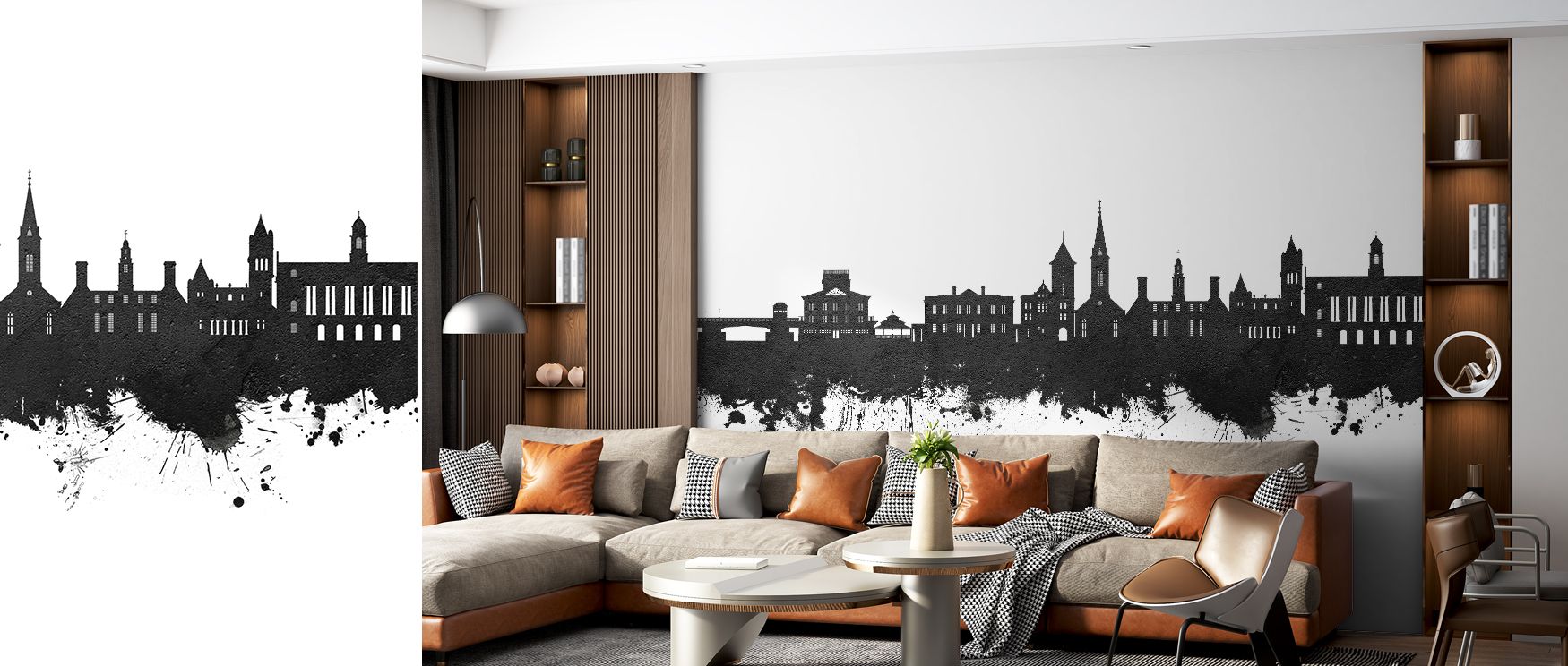 New Bern North Carolina Skyline Black & White Wallpaper reflects elegance through minimal imagery, where tones enrich composition. Its design transforms living rooms or bedrooms into spaces filled with refinement. Walls resonate with heritage, turning int