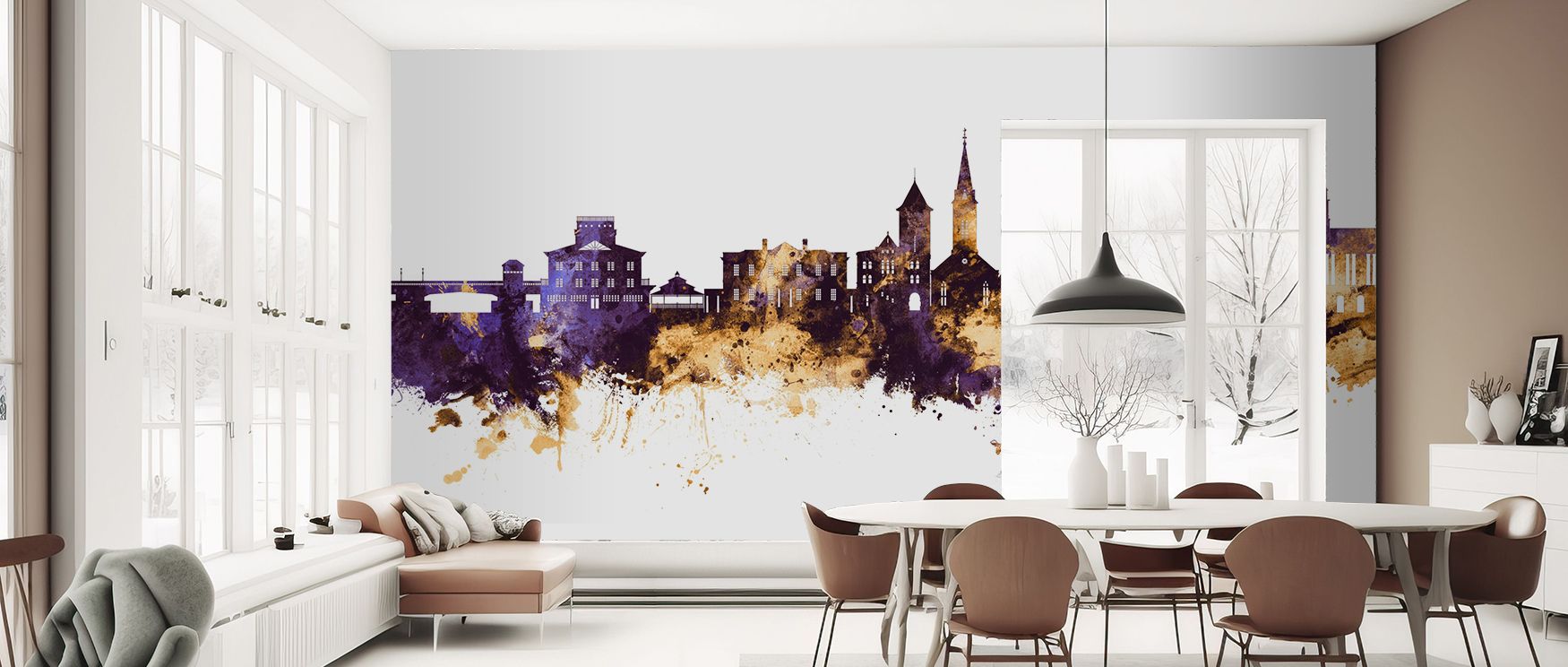 Across imagery, the New Bern North Carolina Skyline Purple & Gold Wallpaper conveys metropolitan elegance. Its design enriches bedrooms or living rooms, creating atmosphere filled with rhythm. Walls resonate with sophistication, turning interiors into ref