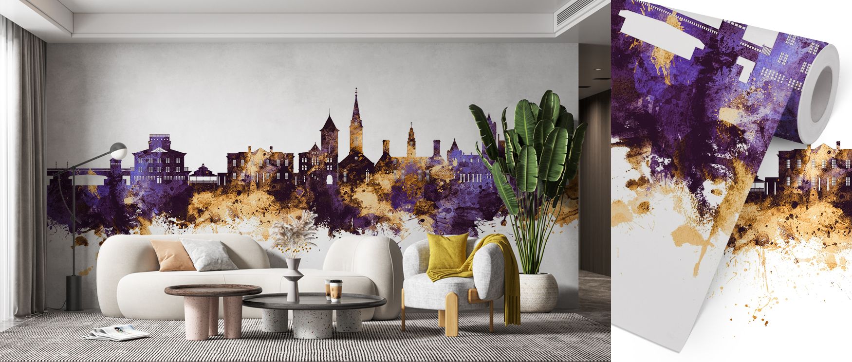 Radiance flows in the New Bern North Carolina Skyline Purple & Gold Wallpaper, where tones highlight imagery. Its design enriches bedrooms or living rooms, creating atmosphere alive with rhythm. Walls reflect sophistication, turning interiors into reflect