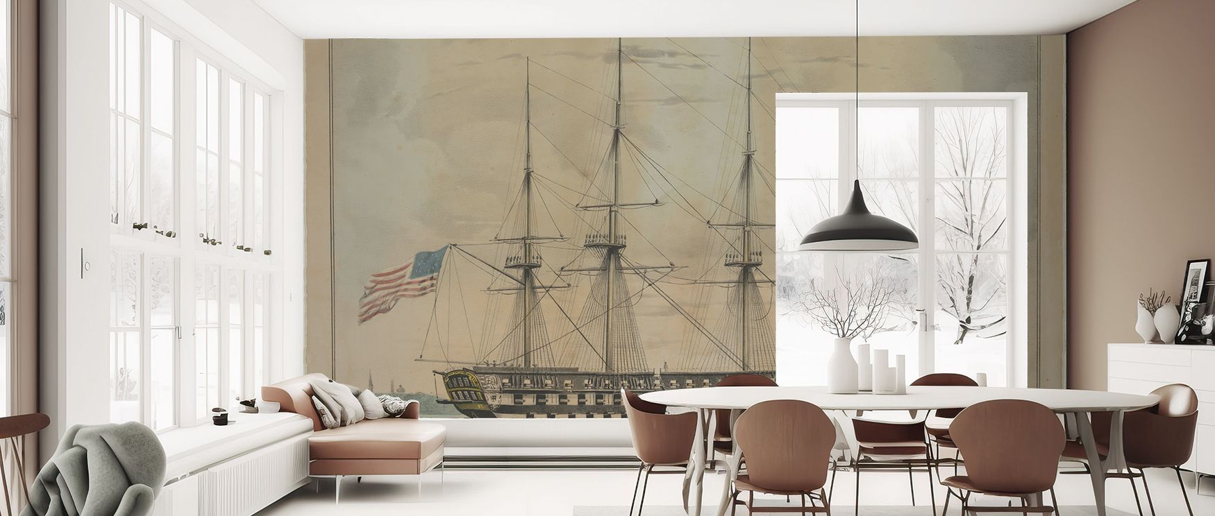 North Carolina Ship Wallpaper layers graceful motifs into rhythmic design, where tones enrich composition. Its imagery conveys charm, enriching bedrooms or living rooms. Walls become reflective spaces, turning interiors into settings alive with maritime p