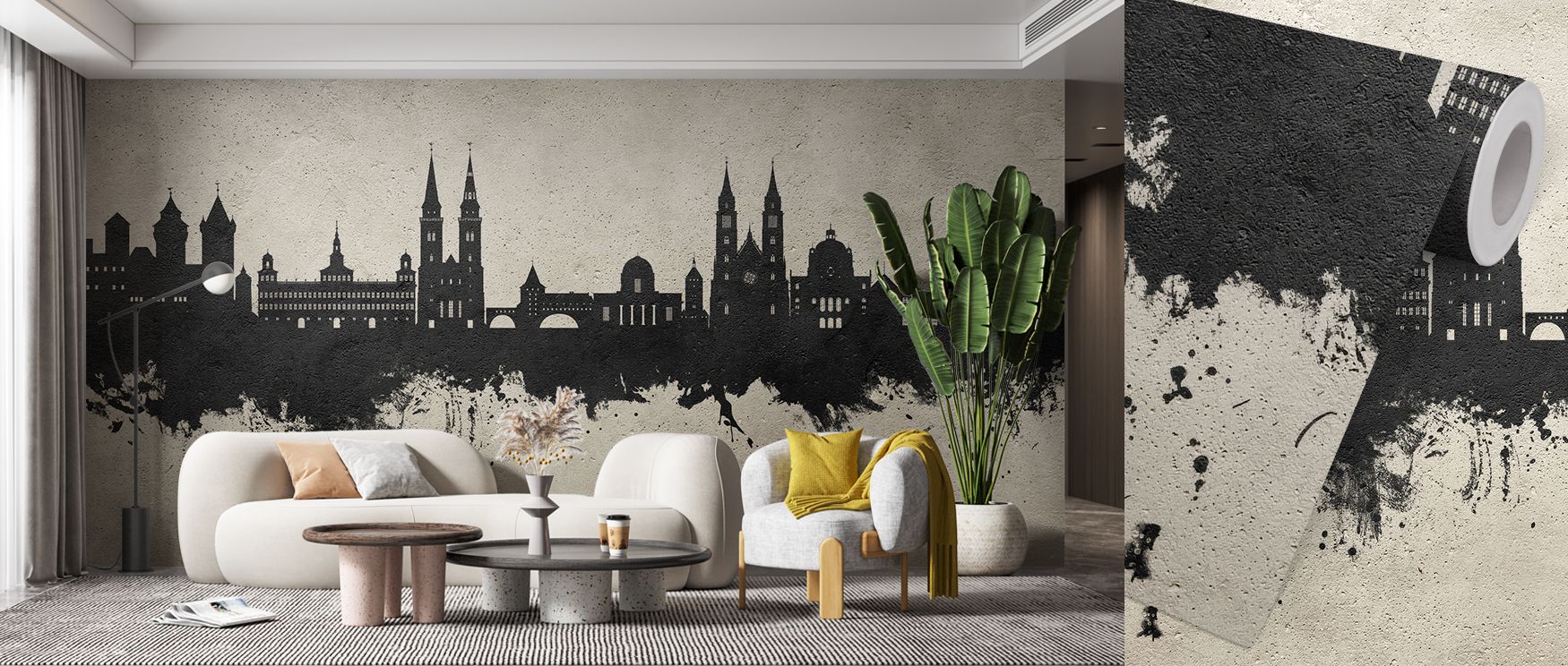 The Nuremberg Germany Skyline Concrete Wallpaper captures history within its forms, each silhouette rising with grace across textured backdrops. The muted palette grounds the design in calmness, balancing rhythm with subtlety. The wallpaper enriches inter