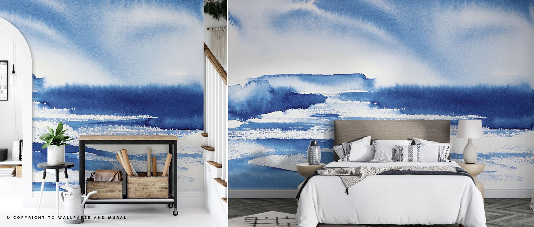 Layers of blue define the Ocean Blue Pt.1 Wallpaper, where motifs reflect rhythm of waves within serene tones. Each detail suggests flow, enriching atmosphere with calmness. The design radiates clarity, turning walls into horizons of coastal presence. Per