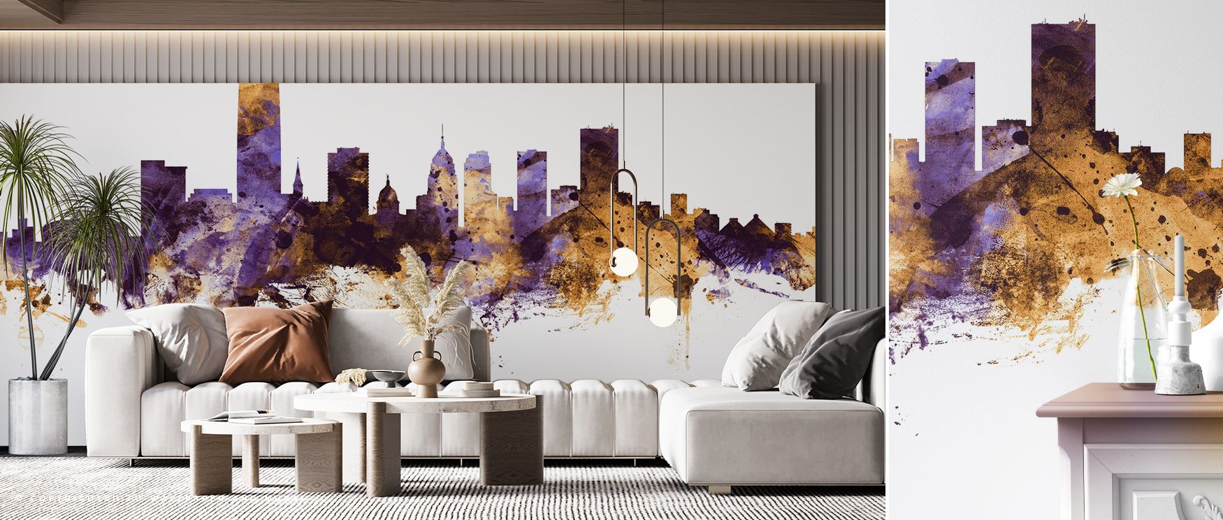 Across imagery, the Oklahoma City Skyline Purple & Gold Wallpaper reflects grandeur. Its tones enrich bedrooms or living rooms, creating atmosphere filled with sophistication. Walls resonate with cultural charm, turning interiors into reflective settings 