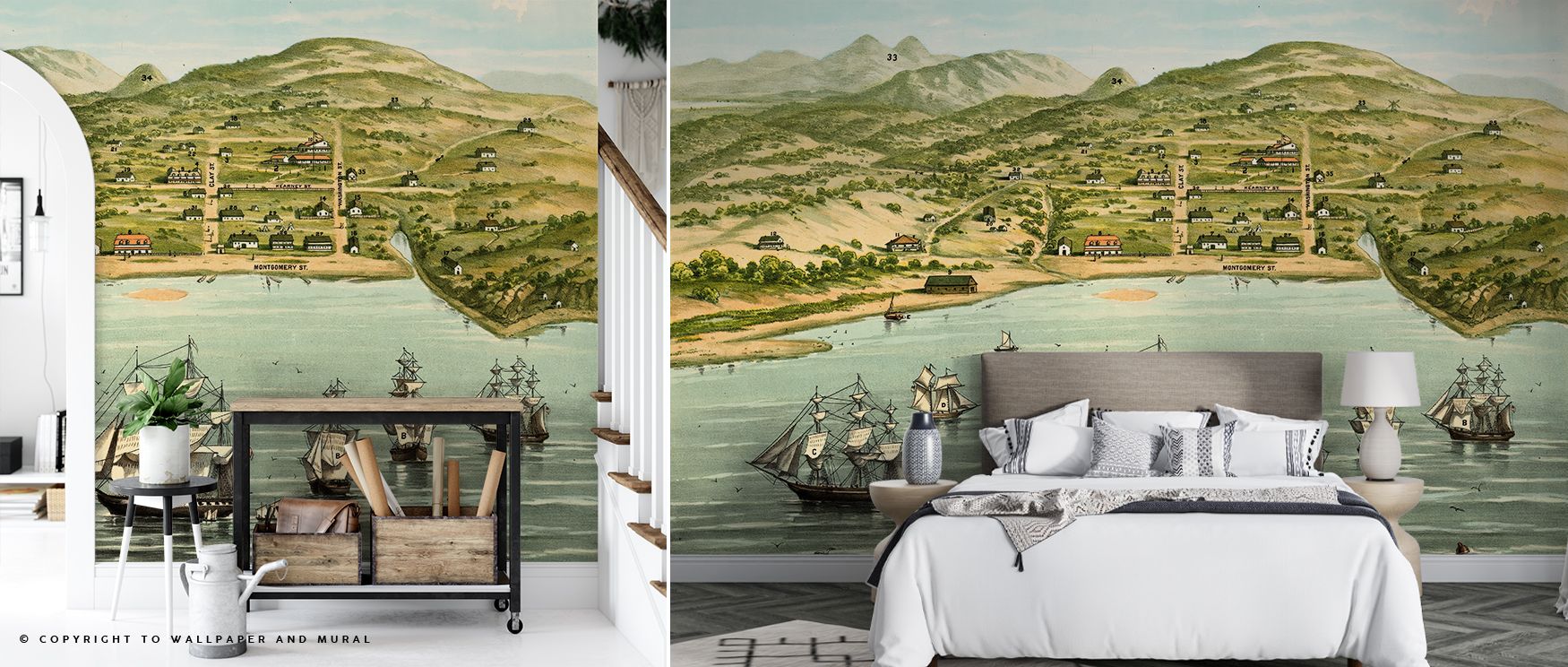Heritage flows within the Old View of San Francisco Wallpaper, where tonal contrasts enrich imagery. Its design transforms living rooms or bedrooms into interiors filled with serenity. Walls resonate with refinement, turning spaces into cultural settings 