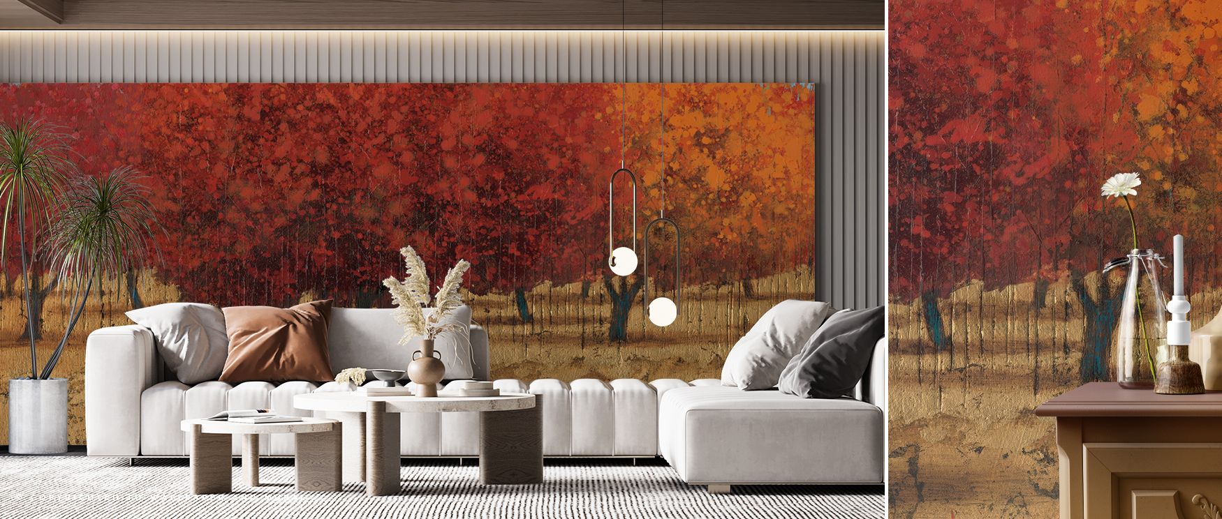 Across imagery, the Orange Trees II Wallpaper reflects harmony of tone. Its motifs enrich kitchens or bedrooms, creating atmosphere alive with serenity. Walls resonate with vitality, turning interiors into reflective spaces enriched with natural rhythm. 