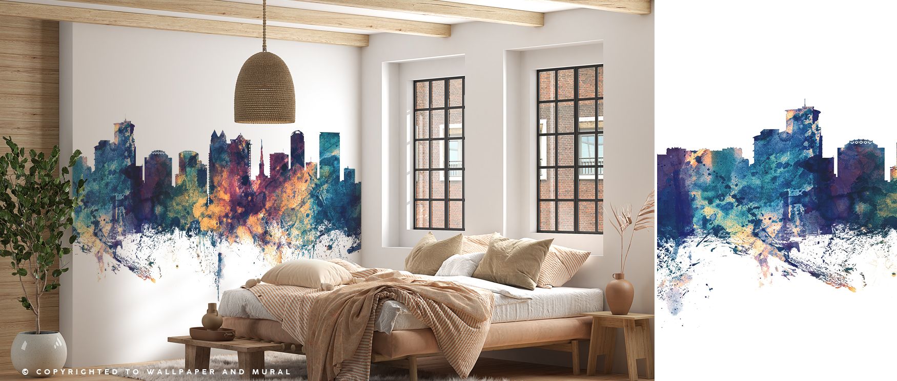 Orlando Florida Skyline Blue & Bronze Wallpaper layers urban silhouettes across balanced tones, where imagery conveys refinement. Its design enriches bedrooms or offices, creating atmosphere alive with serenity. Walls resonate with composure, turning inte