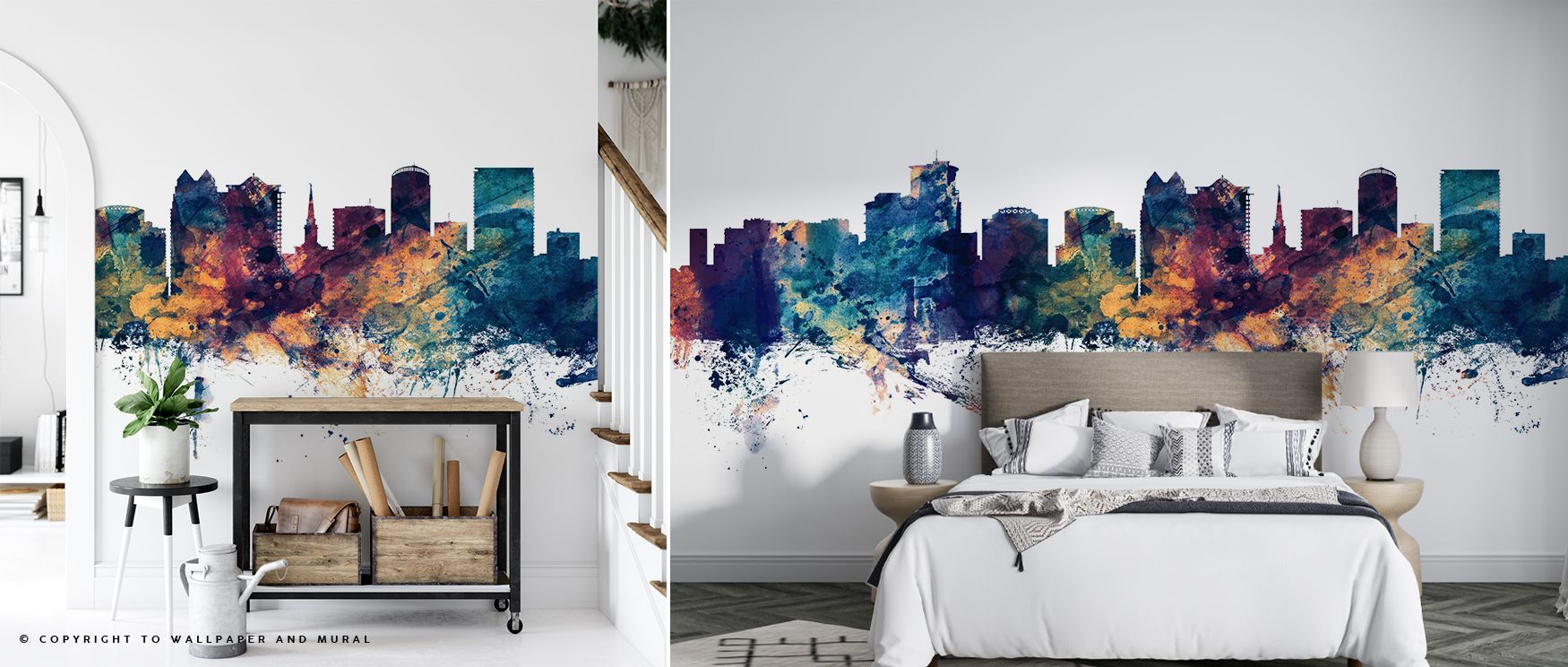 Metropolitan rhythm flows in the Orlando Florida Skyline Blue & Bronze Wallpaper, where tones convey refinement. Its design enriches bedrooms or offices, creating atmosphere alive with serenity. Walls resonate with balance, turning interiors into reflecti