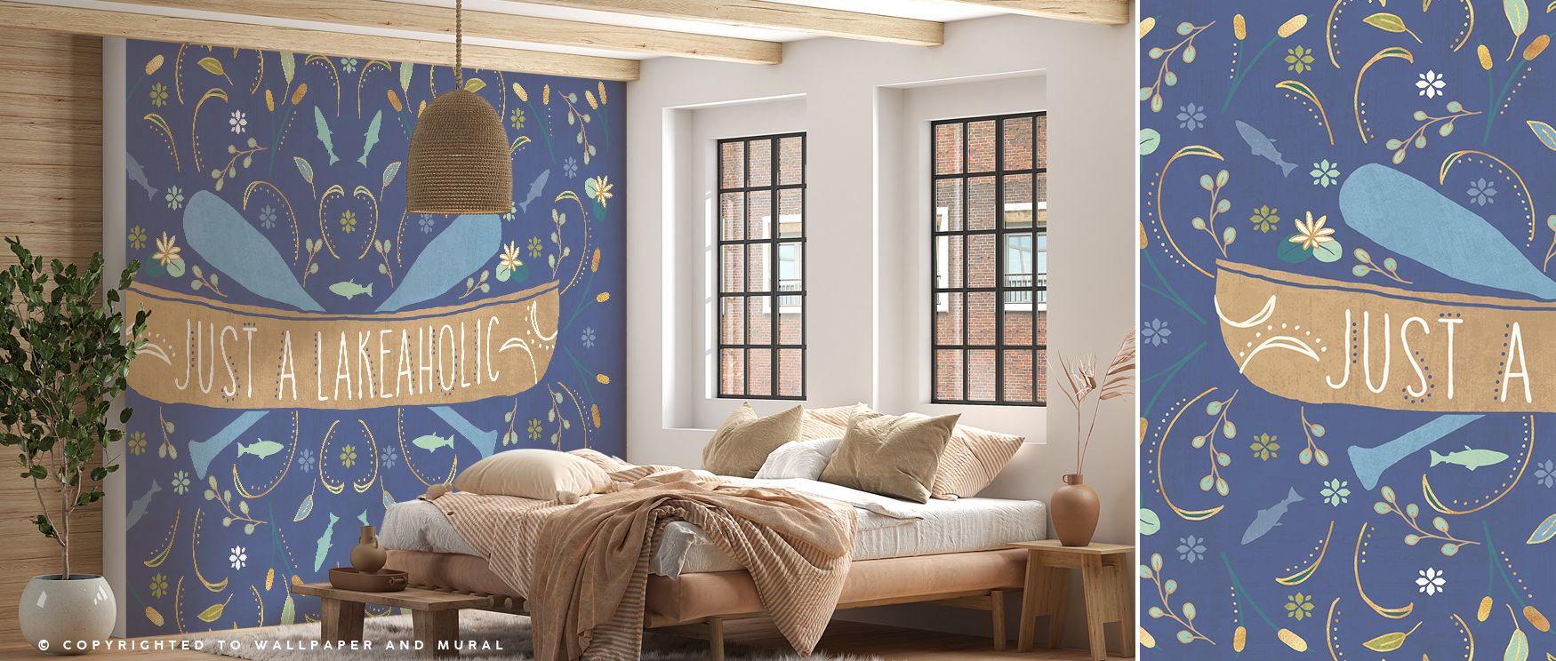 The Otomi Lake Dark Wallpaper unfolds with whimsical imagery flowing across a rich backdrop, where playful lake motifs radiate charm and depth. Each element encourages imagination and creativity, transforming the atmosphere into a lively narrative. The da