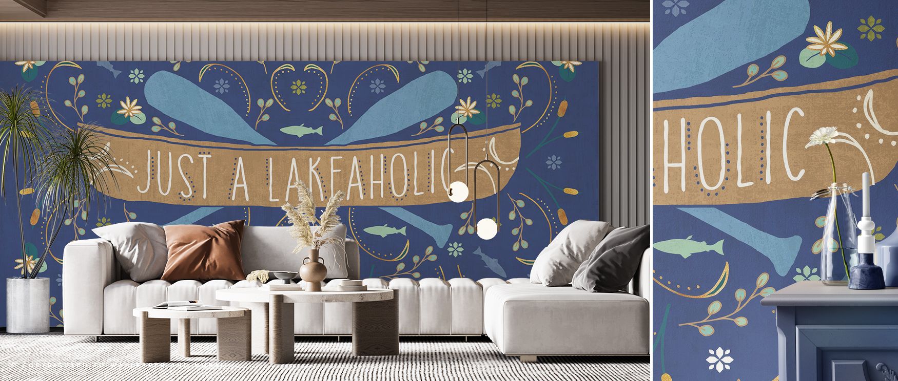 Whimsy comes alive within the Otomi Lake Dark Wallpaper as fanciful motifs interact with deep tones that establish balance. The designs suggest stories waiting to be discovered, evoking a childlike sense of curiosity. Darker hues support the brightness of