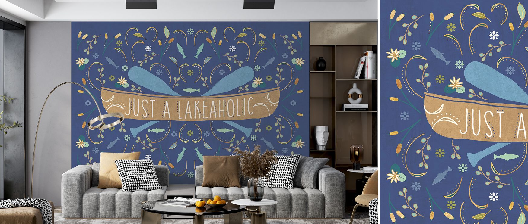 Fantasy and play meet in the Otomi Lake Dark Wallpaper, where whimsical motifs scatter across a grounding backdrop. The darker shades provide balance, letting lively forms capture the imagination with charm. Each pattern feels part of a larger story, invi