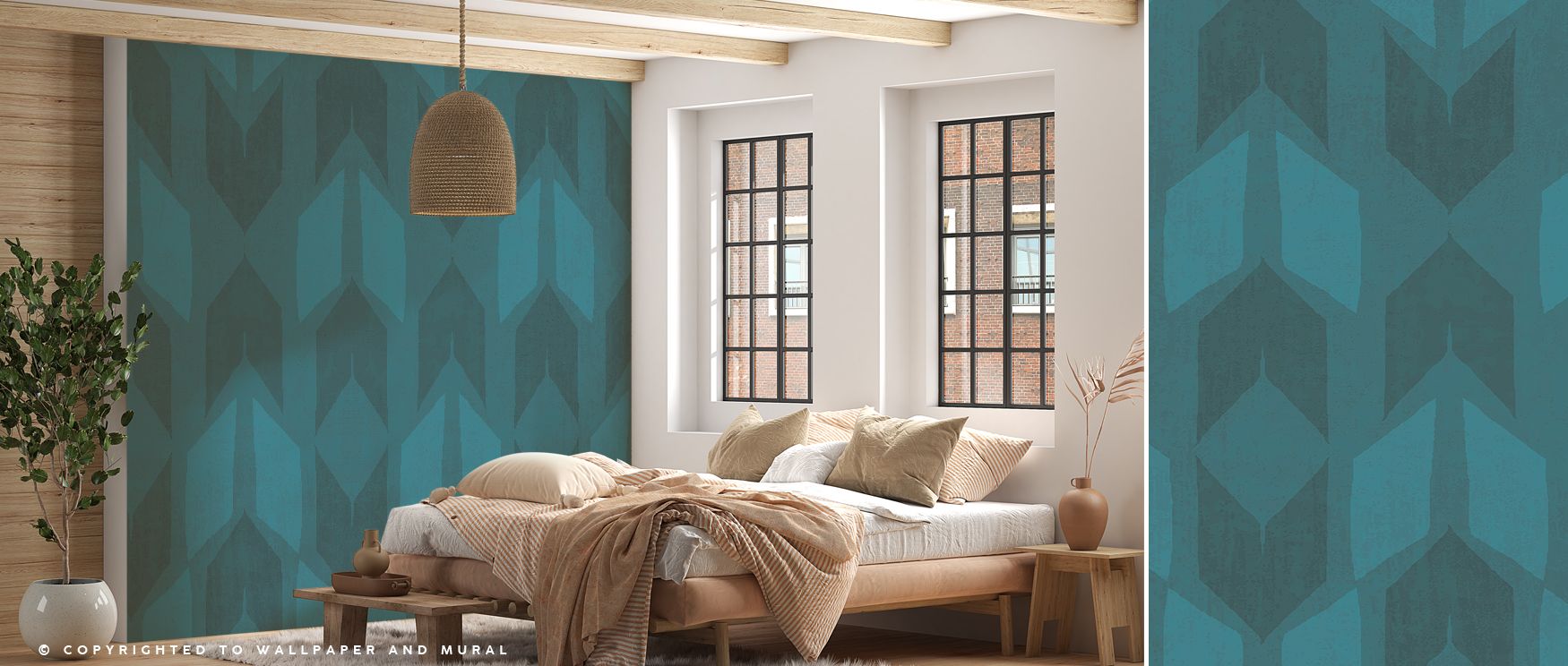 The Outdoor Arrows Turquoise Wallpaper radiates dynamic energy through its rhythmic arrow patterns that stream across the wall in turquoise tones. Each line suggests clarity and flow, while the palette provides freshness and calm. This design enriches int