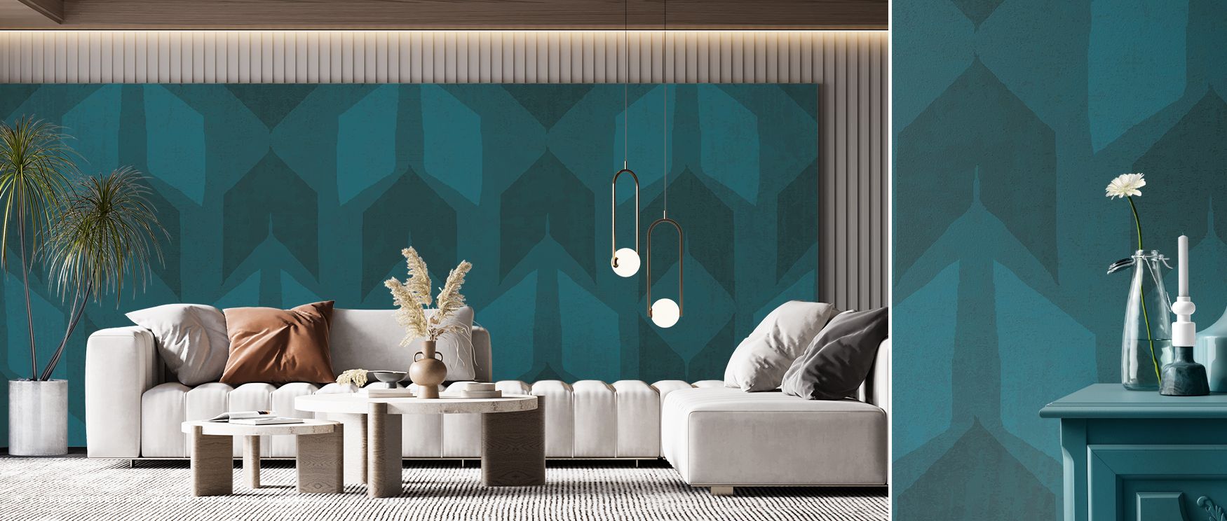 The Outdoor Arrows Turquoise Wallpaper conveys vibrancy through the balance of directional motifs and turquoise clarity. Each arrow offers rhythm, while the palette reflects freshness and calm energy. The design creates a dynamic backdrop that both inspir