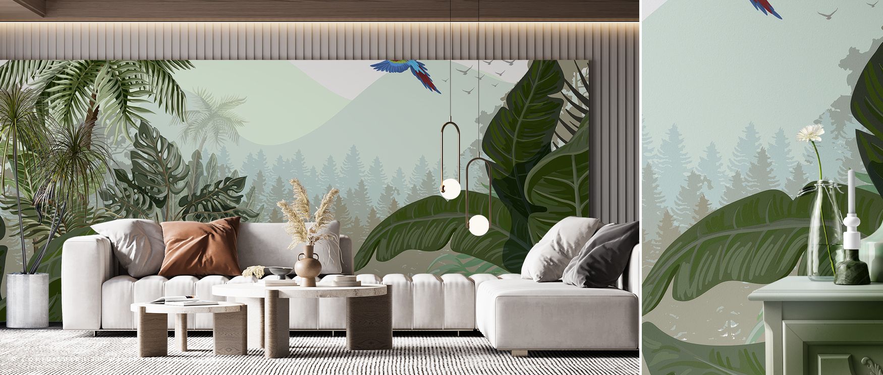 Layers of leafy charm define the Overlooking Treetops Wallpaper, where natural tones suggest composure. Its imagery transforms living rooms or bedrooms, offering atmosphere filled with calmness. Interiors gain harmony, turning walls into landscapes that r