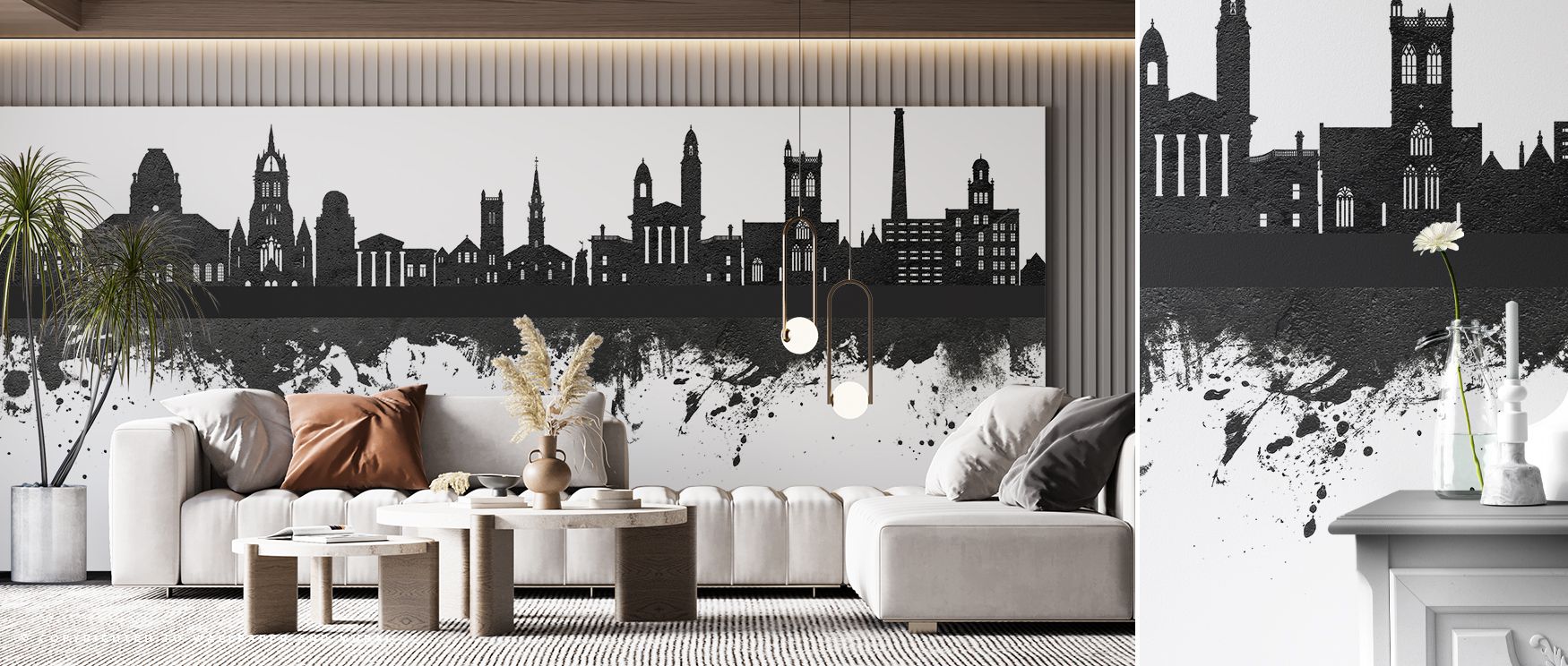 Paisley Skyline Black & White Wallpaper carries rhythm of heritage into interiors, where silhouettes reflect cultural depth. Its imagery enriches bedrooms or offices, turning walls into settings alive with history. The design conveys composure and refinem