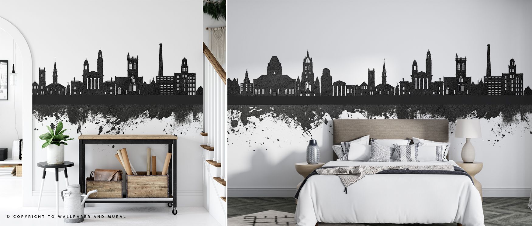 The Paisley Skyline Black & White Wallpaper conveys cultural rhythm through monochrome forms, where silhouettes enrich interiors. Bedrooms or offices gain atmosphere of elegance, where walls reflect composure. The design turns spaces into heritage-infused
