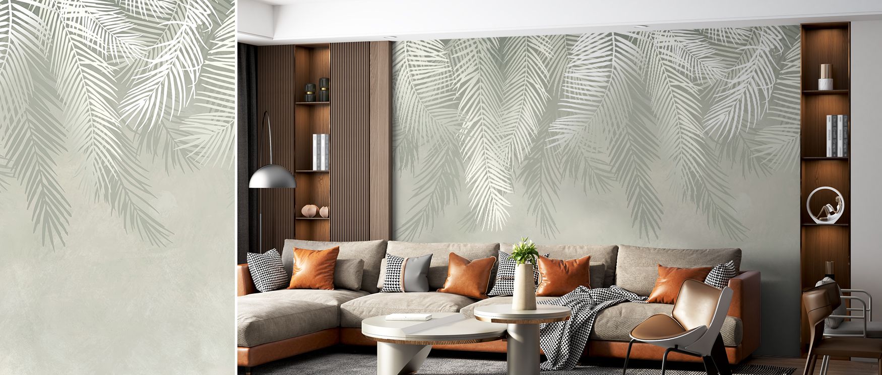 The Palms Above Wallpaper radiates openness through motifs that extend skyward in flowing rhythm. Each form captures tropical serenity, balancing calmness with gentle vitality. Subtle tones provide grounding, allowing palms to shine with elegance. Designe