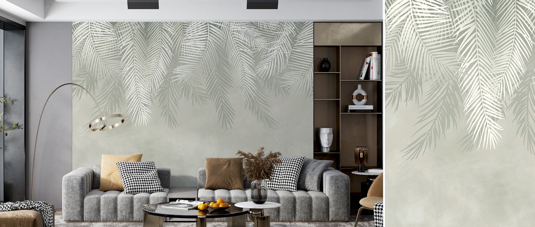 The Palms Above Wallpaper offers calm beauty where palm motifs create vertical rhythm across tranquil tones. Each detail suggests subtle movement, balancing vitality with serenity. The composition radiates openness, enriching interiors with clarity. This 