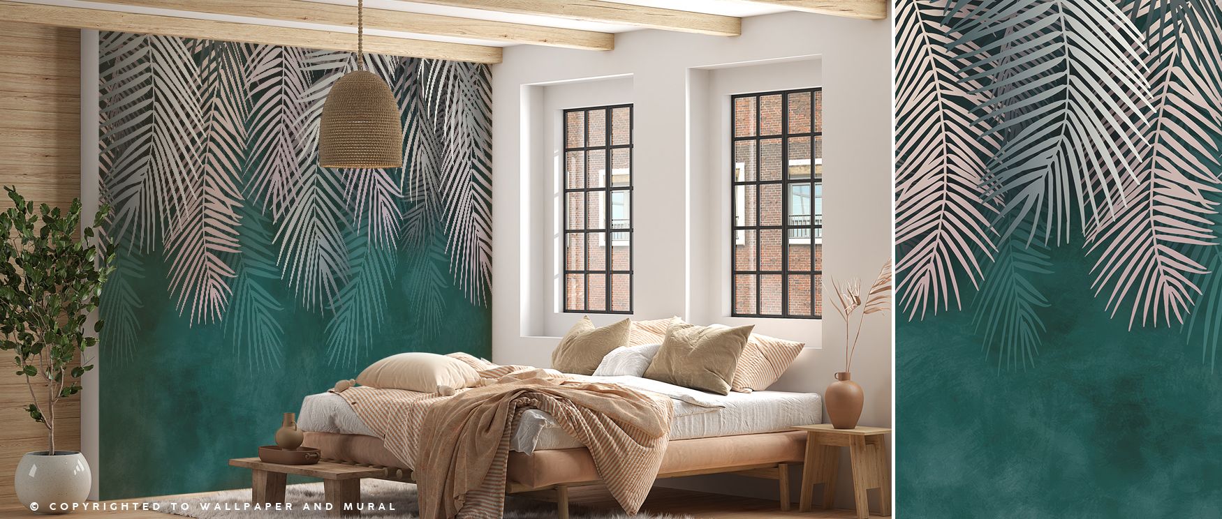 The Palms Up Ahead Wallpaper radiates vitality through motifs that stretch upward in rhythm, their forms echoing tropical energy. Each palm enriches the composition with balance and lightness, while subtle tones ground the design in calm clarity. This wal