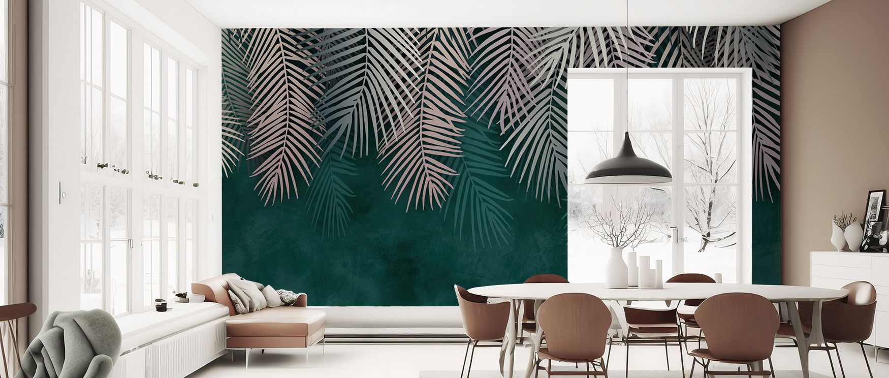 Atmosphere resonates in the Palms Up Ahead Wallpaper, where motifs create rhythm across subtle tones that provide grounding. Each palm enhances clarity, suggesting gentle movement. The design radiates openness, offering walls an airy tropical presence. Pe