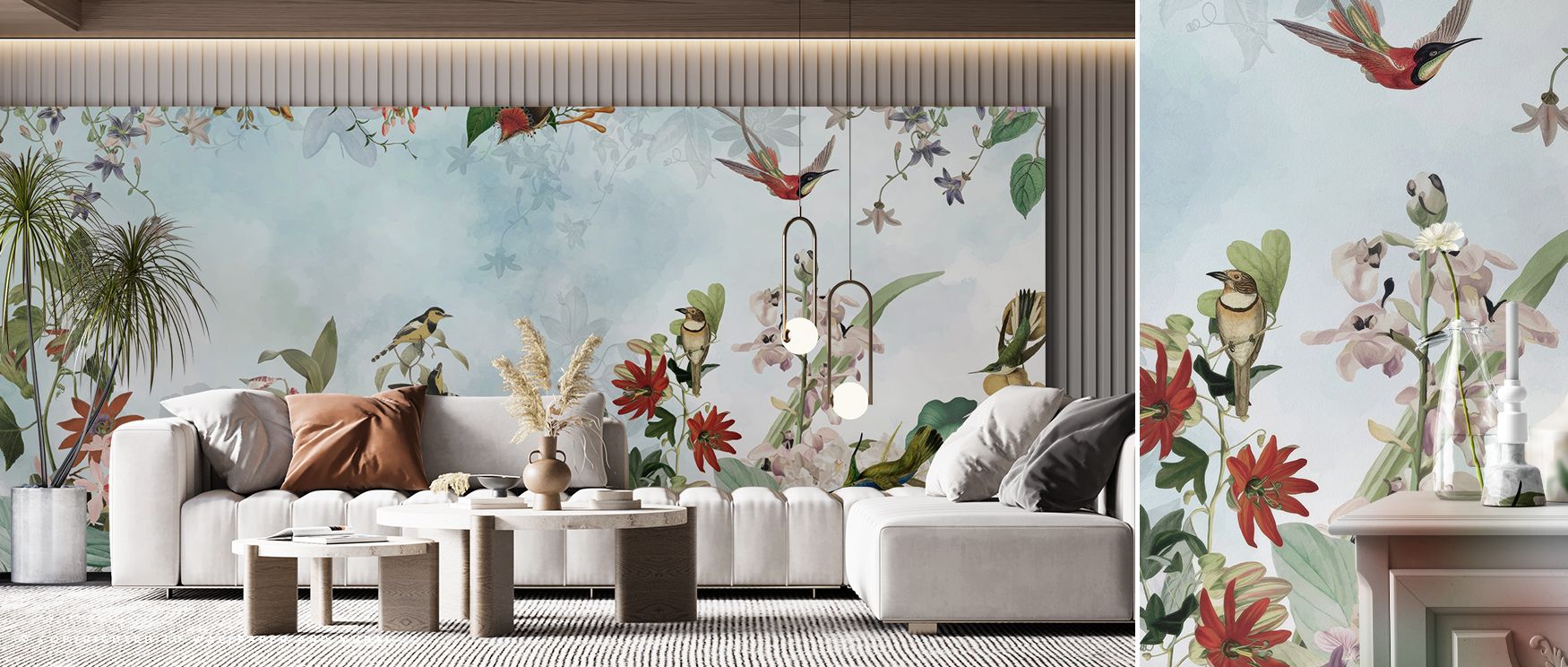 Paradise View Blue Wallpaper reflects harmony through its scenic blue details, creating rhythm and clarity across the wall. Each element suggests movement into distance, evoking openness. The design uplifts atmosphere, making interiors expressive. Perfect