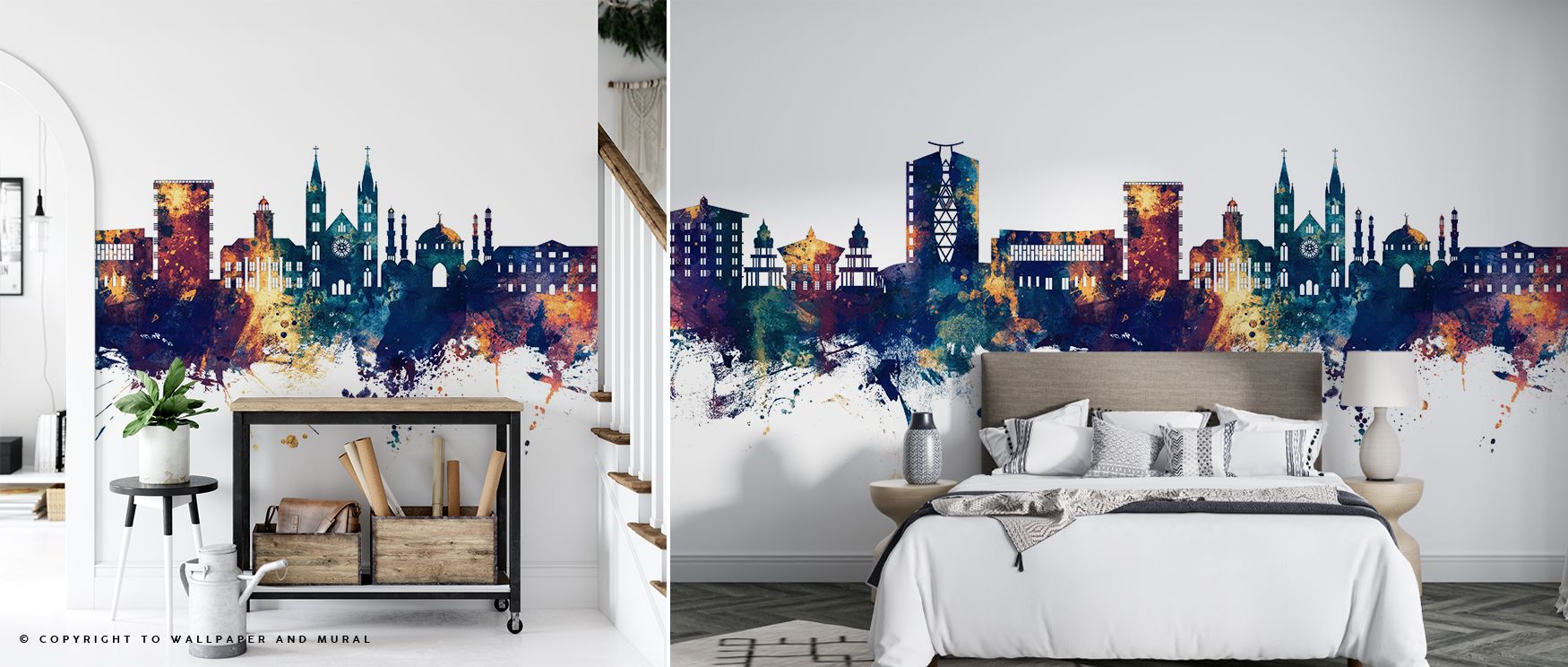 Paramaribo Suriname Skyline Blue & Bronze Wallpaper radiates elegance through silhouettes set against rich tones of bronze and blue. Each element conveys rhythm and clarity, offering cultural resonance. The composition evokes Paramaribo’s urban charm, gro