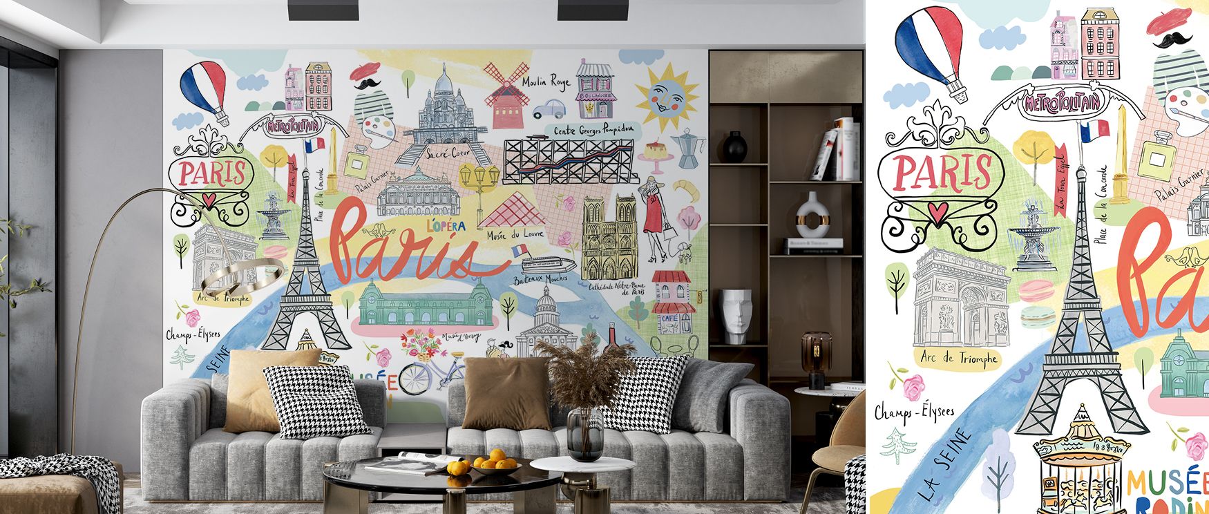 The Paris Essentials Wallpaper carries timeless charm through motifs layered across soft tones that ground the design in calmness. Each element conveys cultural presence, suggesting rhythm and balance. The composition enriches interiors with serenity, tur
