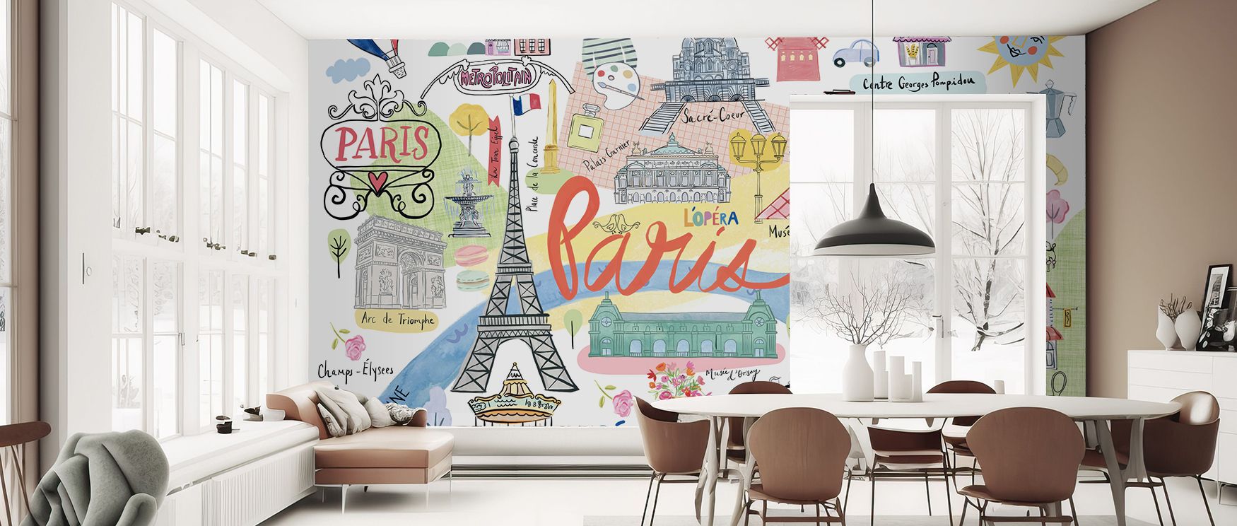 The Paris Essentials Wallpaper reflects cultural presence through motifs that suggest Parisian charm and elegance. Each form balances rhythm with calmness, enriching atmosphere. The subtle tones ground the imagery, making interiors expressive. Suitable fo