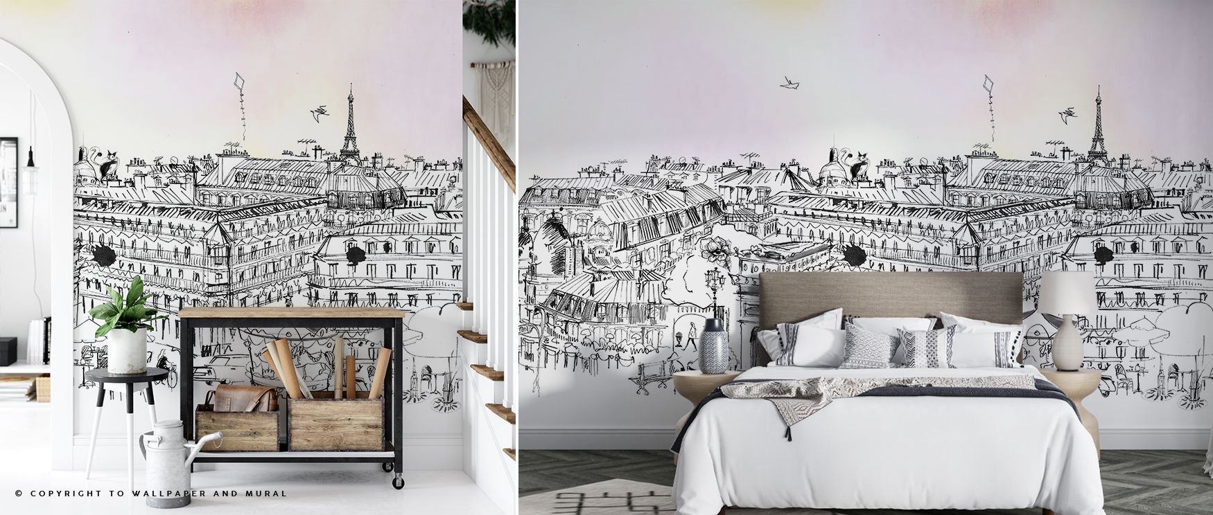 Paris Rooftops Wallpaper reflects cultural identity through elegant silhouettes that suggest rhythm and presence. Each detail carries refinement, balancing imagery with calmness. The design radiates timeless charm, making interiors expressive. Perfect for