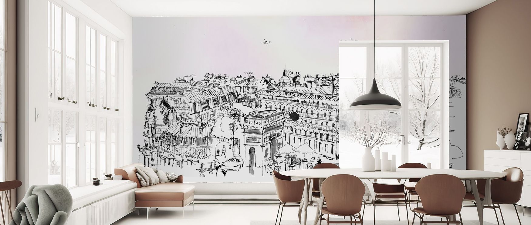 The Paris Rooftops Wallpaper radiates serenity through silhouettes enriched by soft tones that create rhythm. Each motif conveys charm and balance, enhancing atmosphere with cultural beauty. The design captures Parisian presence, making interiors expressi