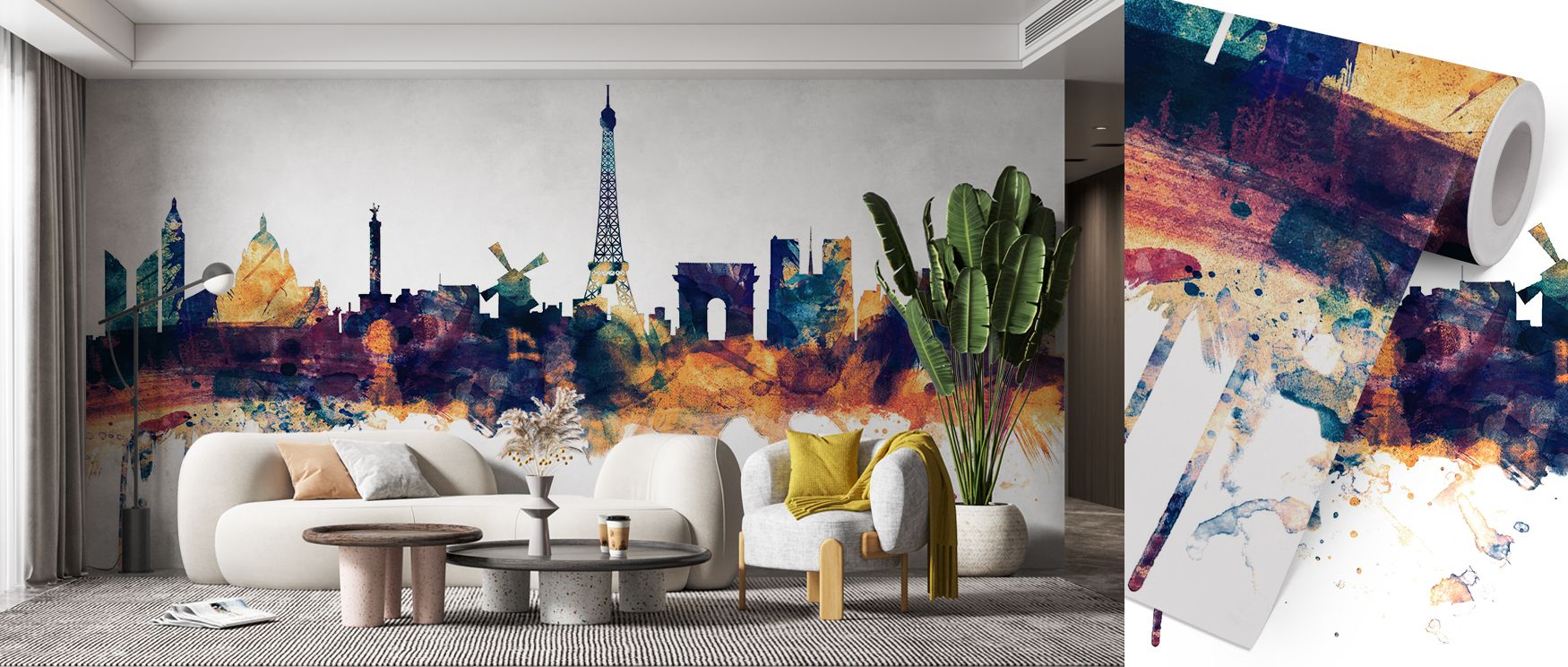 Paris Skyline Blue & Bronze Wallpaper conveys sophistication through silhouettes layered in deep tones of bronze and blue. Each form suggests strength and refinement, enriching interiors with calm clarity. The design radiates cultural presence, making wal