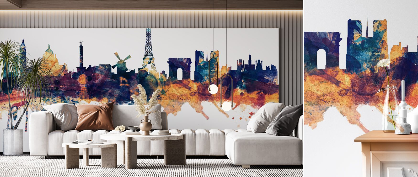 The Paris Skyline Blue & Bronze Wallpaper reflects timeless charm through silhouettes layered across tonal contrasts. Each detail radiates cultural artistry, evoking balance and sophistication. The design enriches interiors with rhythm, turning walls into