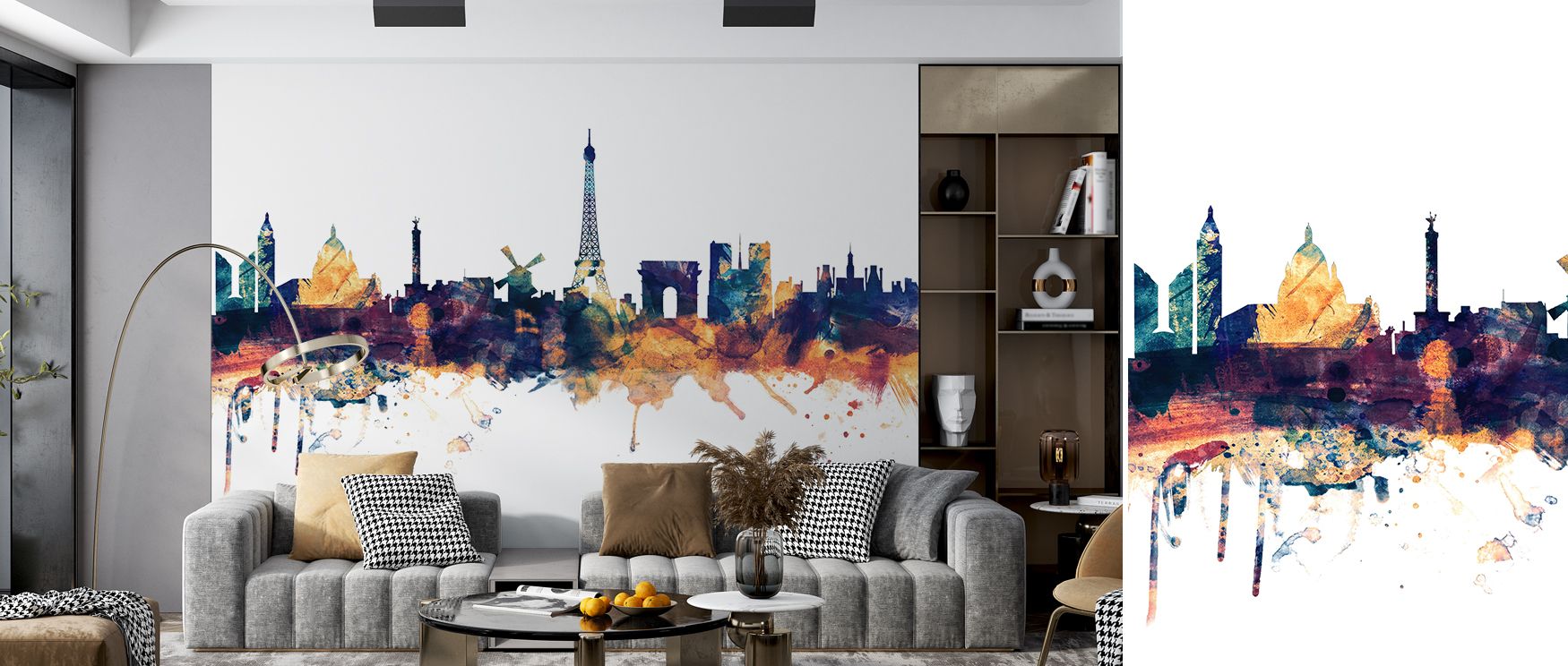 The Paris Skyline Blue & Bronze Wallpaper expresses balance through city silhouettes enriched by heritage tones. Each form conveys sophistication and refinement, offering rhythm to interiors. The design radiates Parisian charm, turning walls into surfaces