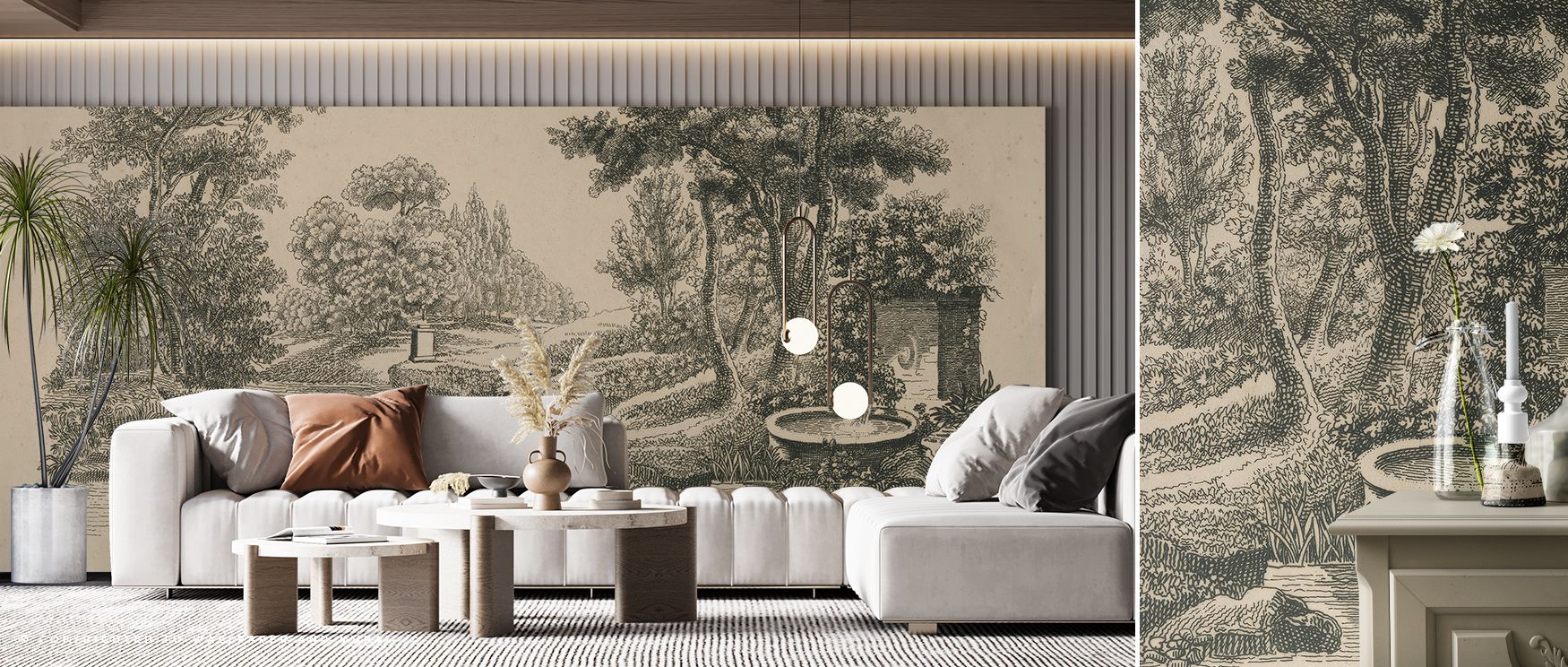 The Park Etching Wallpaper conveys refinement through etched patterns arranged with rhythm across subtle backdrops. Each motif enriches interiors with artistry, suggesting balance and calm presence. The design reflects modern charm, turning walls into exp