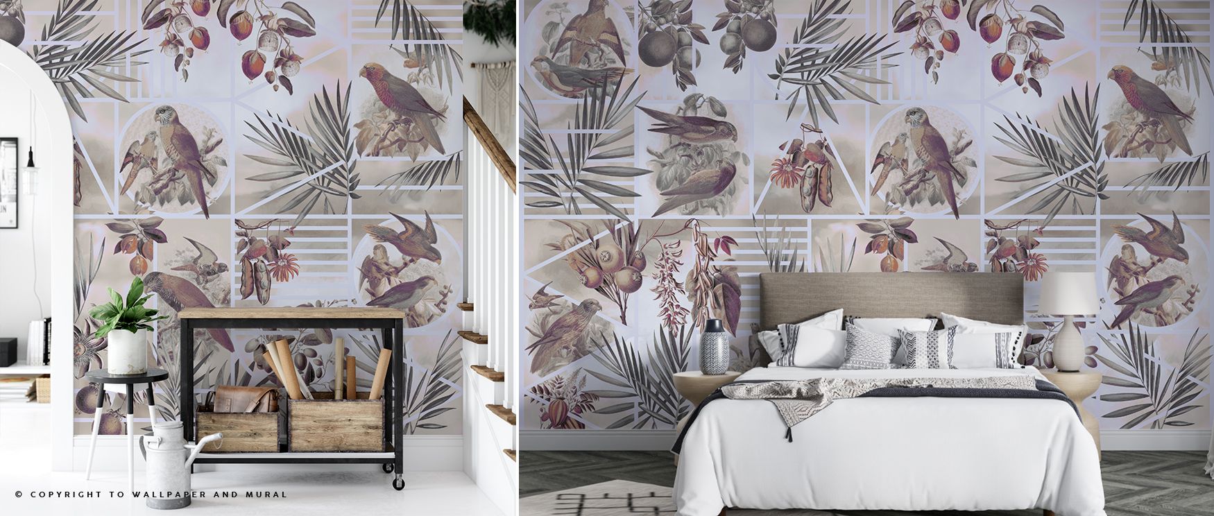 Exotic charm flows through the Parrots Study Wallpaper, where motifs of parrots enrich atmosphere with rhythm and energy. Each form radiates vitality, suggesting motion. The design reflects vibrancy, turning walls into cultural canvases of refinement. Sui