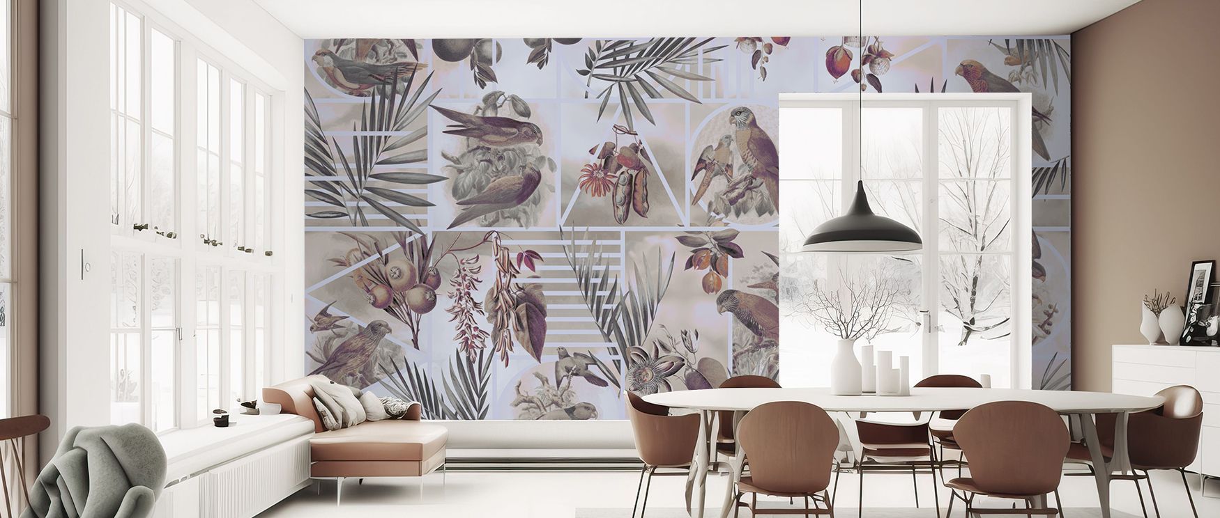 The Parrots Study Wallpaper reflects exotic clarity through parrot motifs that radiate rhythm and motion. Each detail conveys charm, enriching interiors with vibrancy. The design offers atmosphere filled with balance and refinement, turning walls into sur