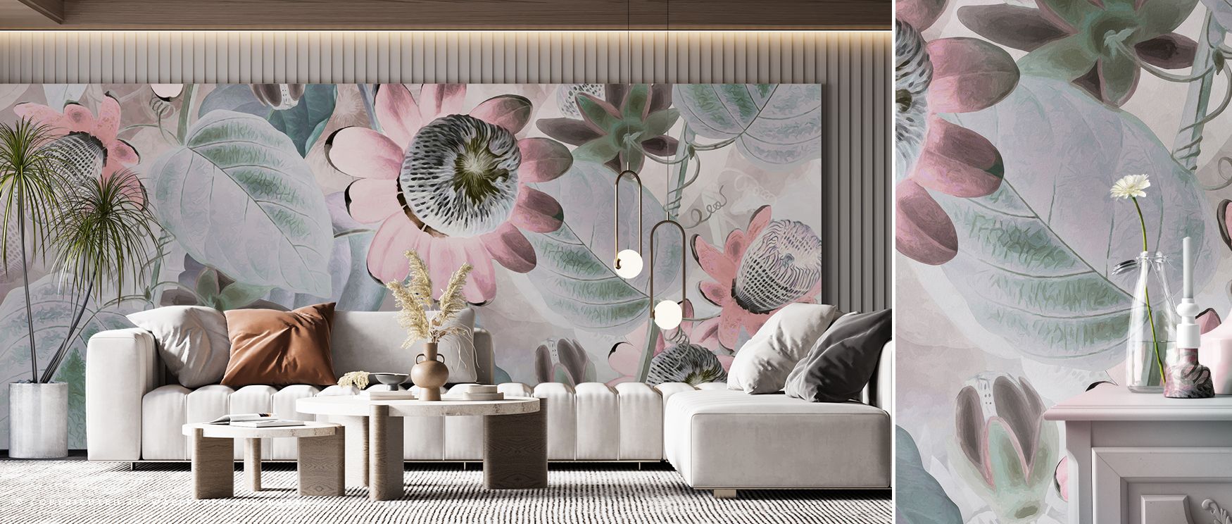 Exotic elegance defines the Passifloras Emerging Bright Red Wallpaper, where floral motifs bloom across vivid tones that radiate vitality. Each detail conveys rhythm and clarity, enriching atmosphere with passion. The design reflects cultural artistry, tu