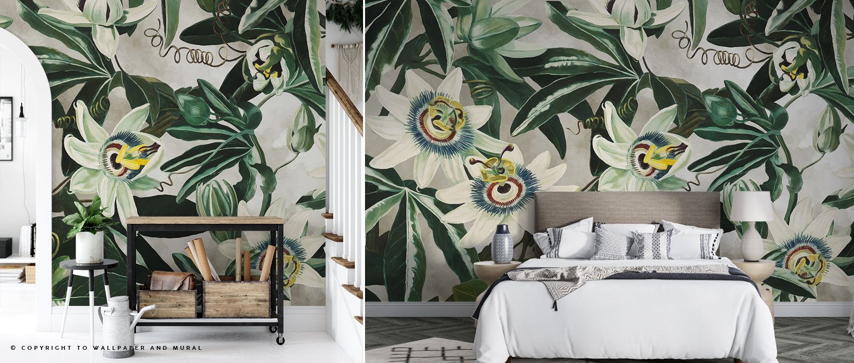 Floral refinement defines the Passion Flowers Wallpaper, where motifs bloom with rhythm across tranquil surfaces. Each element conveys charm, offering atmosphere of serenity. The design radiates timeless artistry, enriching interiors with floral balance. 