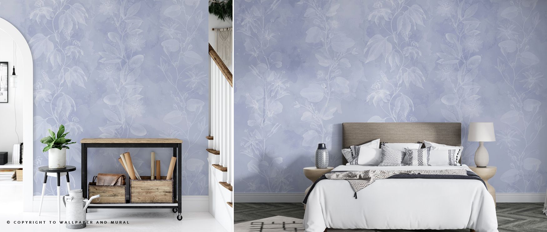 Softness defines the Pastal Blue Floral Wallpaper, where flowers bloom across calming tones with rhythm and balance. Each motif conveys serenity, turning walls into canvases enriched with floral grace. The design radiates clarity, offering interiors charm