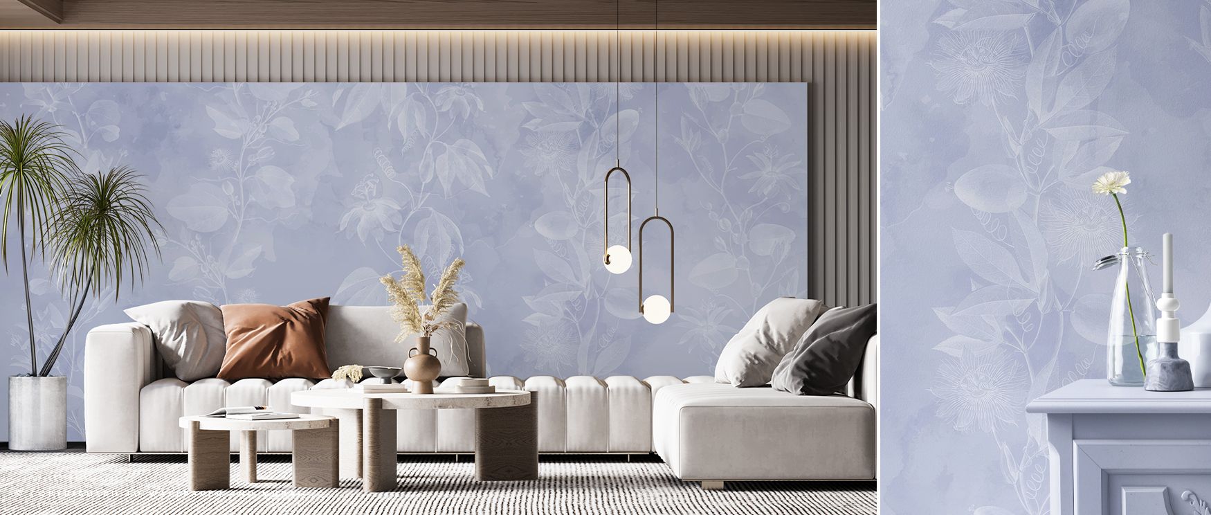 The Pastal Blue Floral Wallpaper reflects calm presence through delicate flowers arranged in rhythm across pastel tones. Each detail conveys balance, enriching atmosphere with serenity. The design radiates refinement, making interiors expressive with char