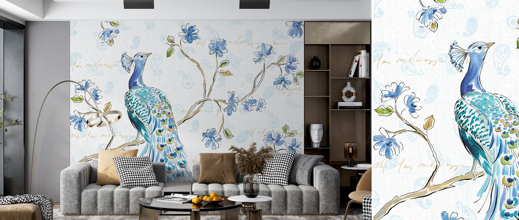 The Peacock Allegory White Wallpaper radiates charm through motifs of white peacocks layered across subtle tones. Each element conveys elegance, enriching atmosphere with clarity. The design reflects exotic artistry, turning walls into canvases of rhythm 