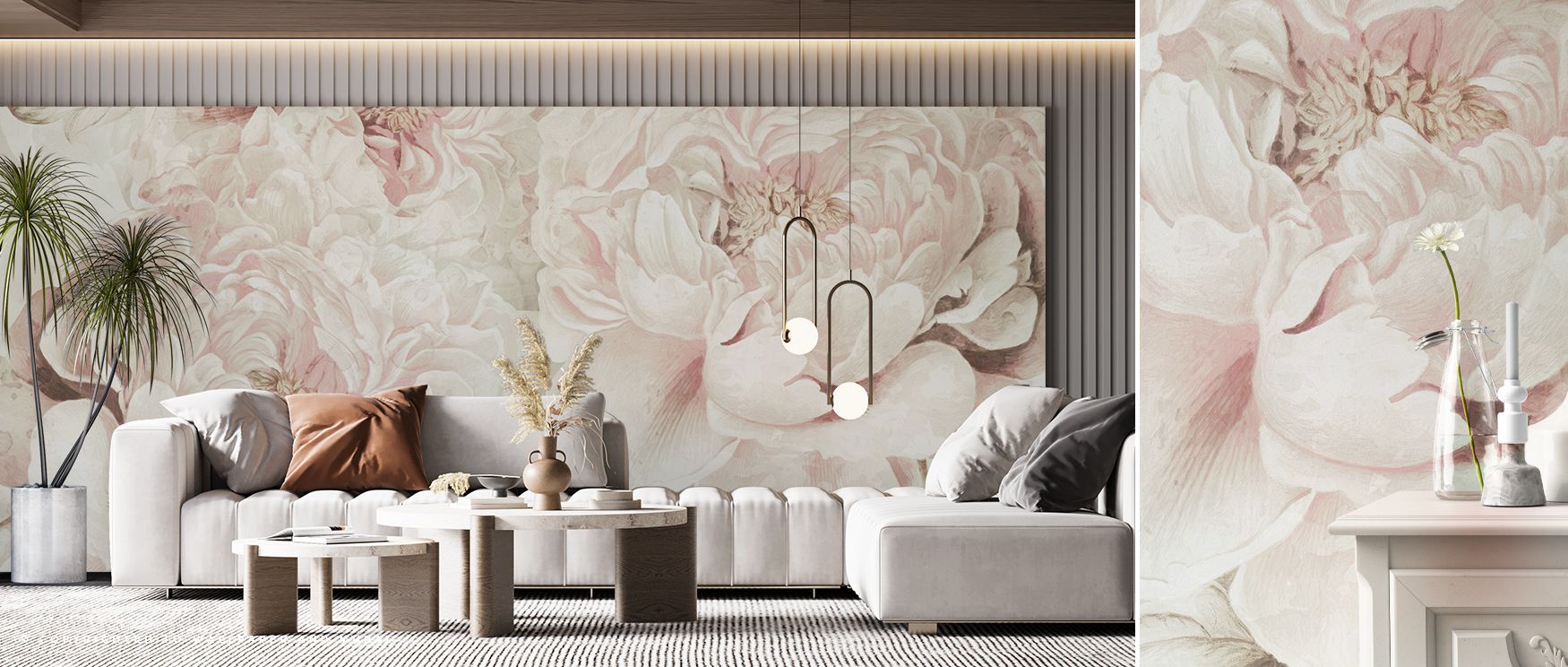 The Pions Dream Wallpaper reflects timeless artistry through peonies that bloom with rhythm across calming surfaces. Each detail conveys serenity, enriching interiors with charm. The design radiates floral elegance, turning walls into expressive horizons.